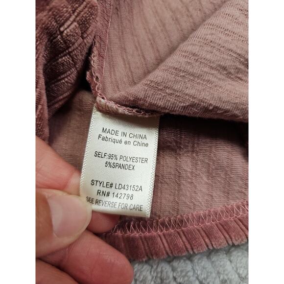 Altard State Dress Womens Medium Pink Ribbed Velvety Soft Balloon Sleeve - Picture 6 of 7